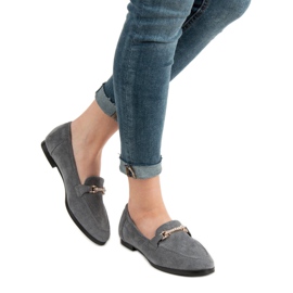 Balada Mocasini din piele de căprioară gri 2