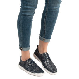 Filippo Cizme de piele legate albastru multicolor 1