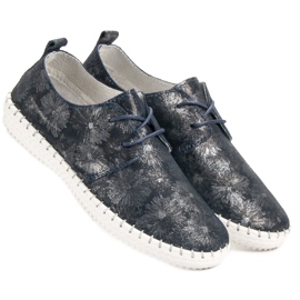 Filippo Cizme de piele legate albastru multicolor 6