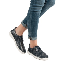 Filippo Cizme de piele legate albastru multicolor 2