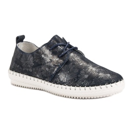 Filippo Cizme de piele legate albastru multicolor 3
