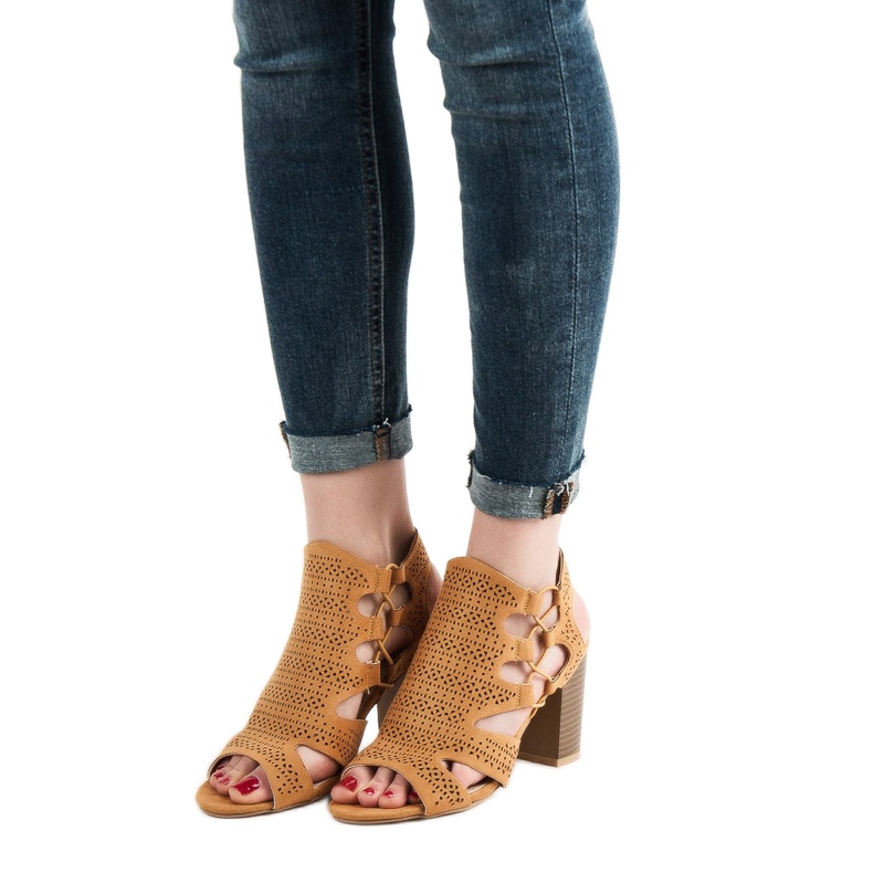 Goodin Sandale la muștar la modă galben 2