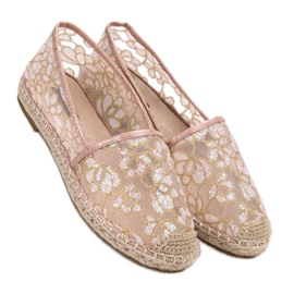 Espadrile din dantelă VICES roz 1