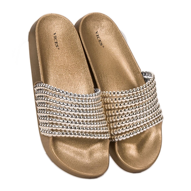 Papuci VICES la modă galben 1