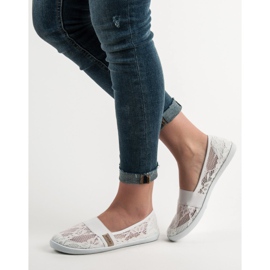 SHELOVET Balerini din dantelă alb 2