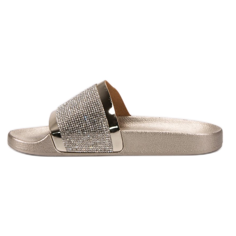 Papuci VICES cu zirconiu cubic galben 2 Papuci VICES cu zirconiu cubic galben 2