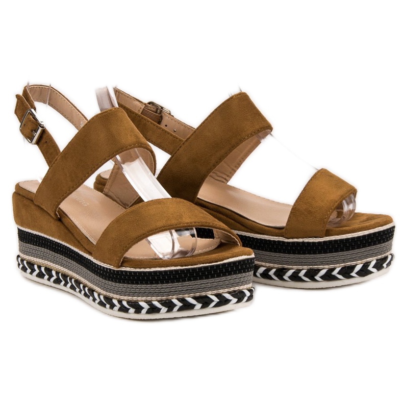 Primavera Sandale Boho Wedge maro 1