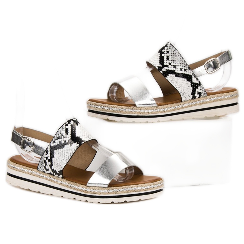 SHELOVET Sandale confortabile gri multicolor 2