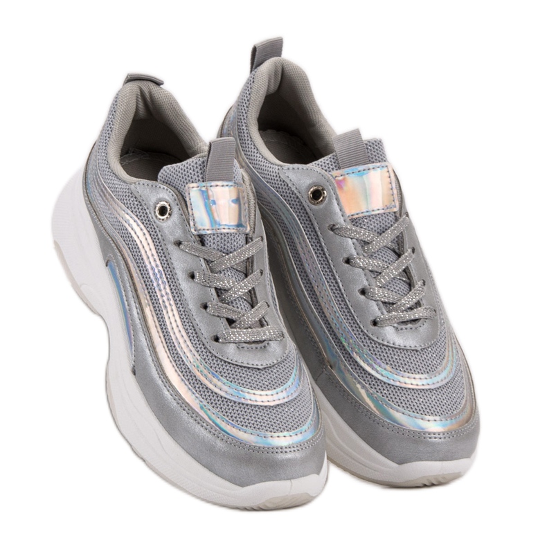 SHELOVET Adidași pe platformă gri 1