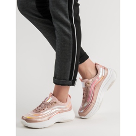 SHELOVET Adidași pe platformă roz 2