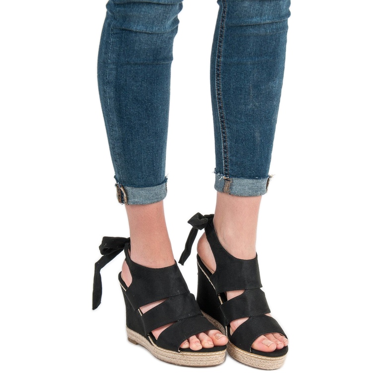 Anesia Paris Sandale cu pană negru 2