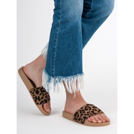 SHELOVET Papuci sport din piele de căprioară maro 1