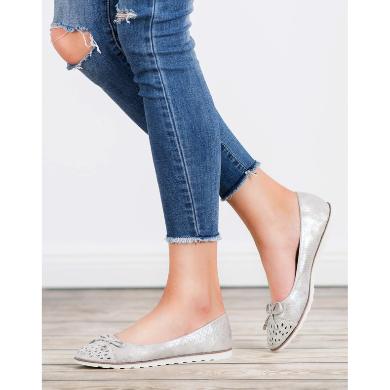 SHELOVET Balerini casual gri 1