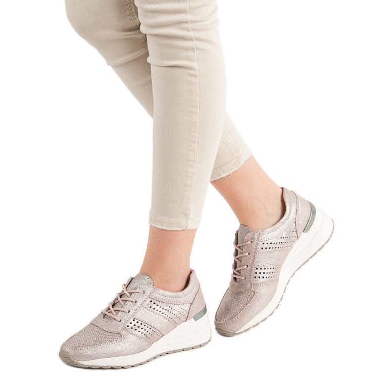 Încălțăminte din piele VINCEZA roz 1