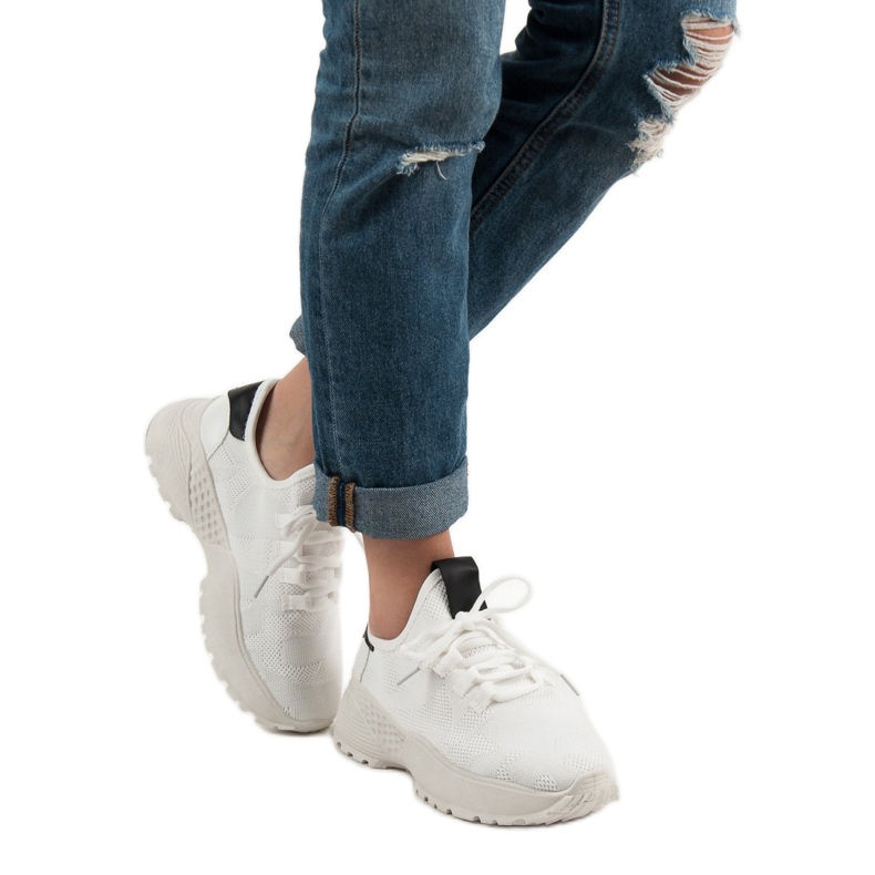 Vices Pantofi sport VICE din material textil alb 2