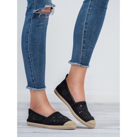 VICES Espadrile din piele de căprioară negru 1 VICES Espadrile din piele de căprioară negru 1