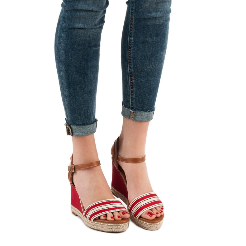 Primavera Sandale cu toc casual roșu 2