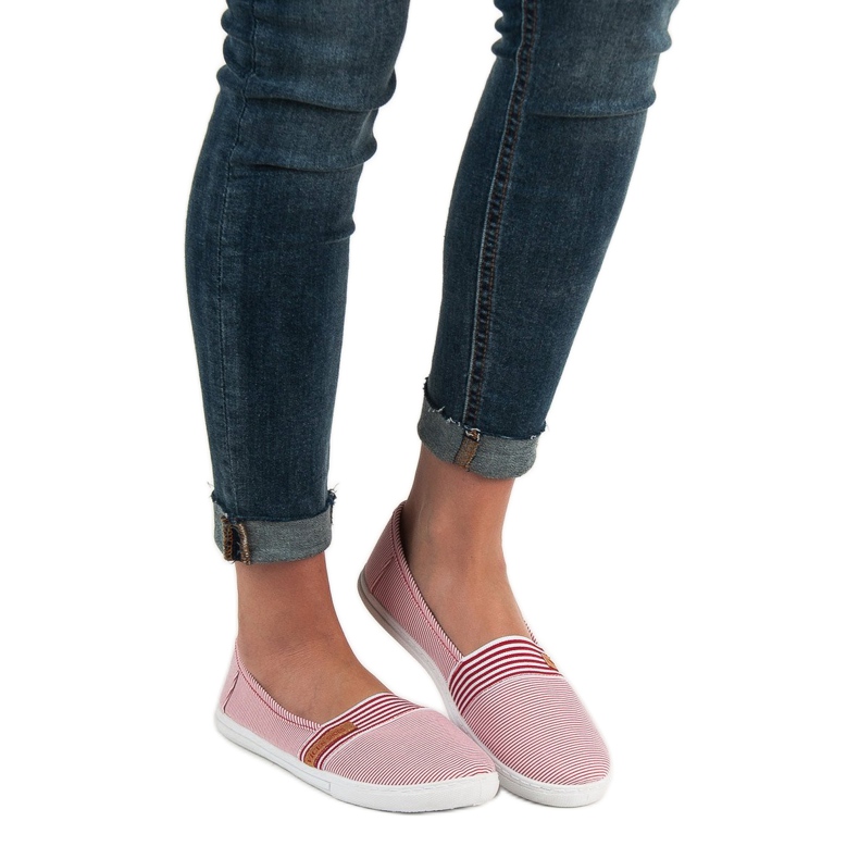 Confortabil VICES Slipony alb roșu 1