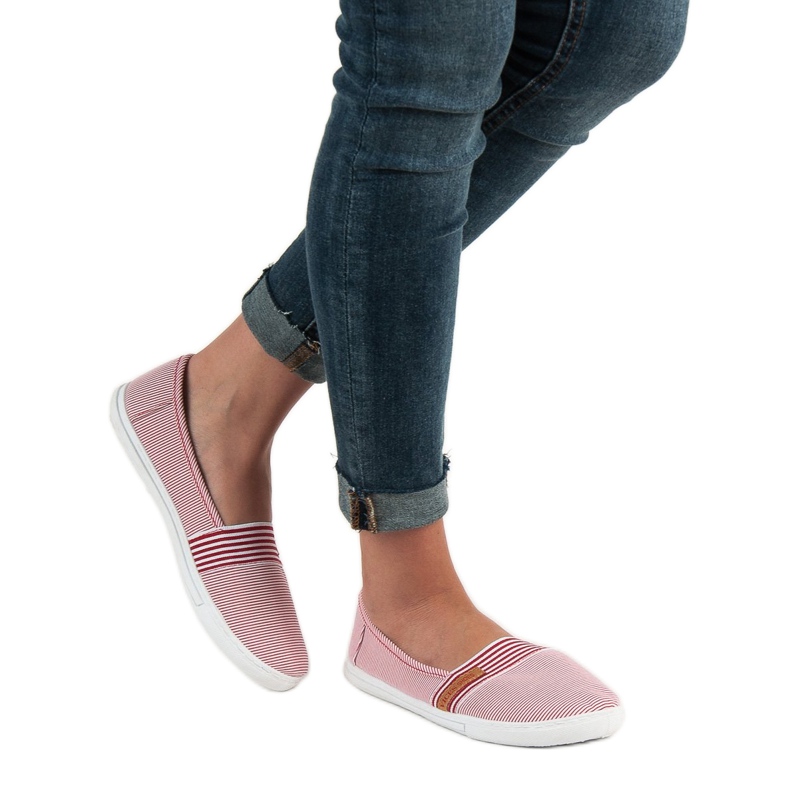 Confortabil VICES Slipony alb roșu 2