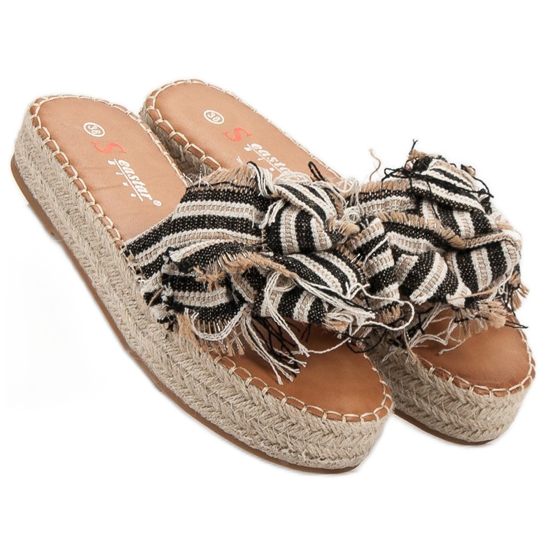 Seastar Papuci cu dungi maro 2 Seastar Papuci cu dungi maro 2