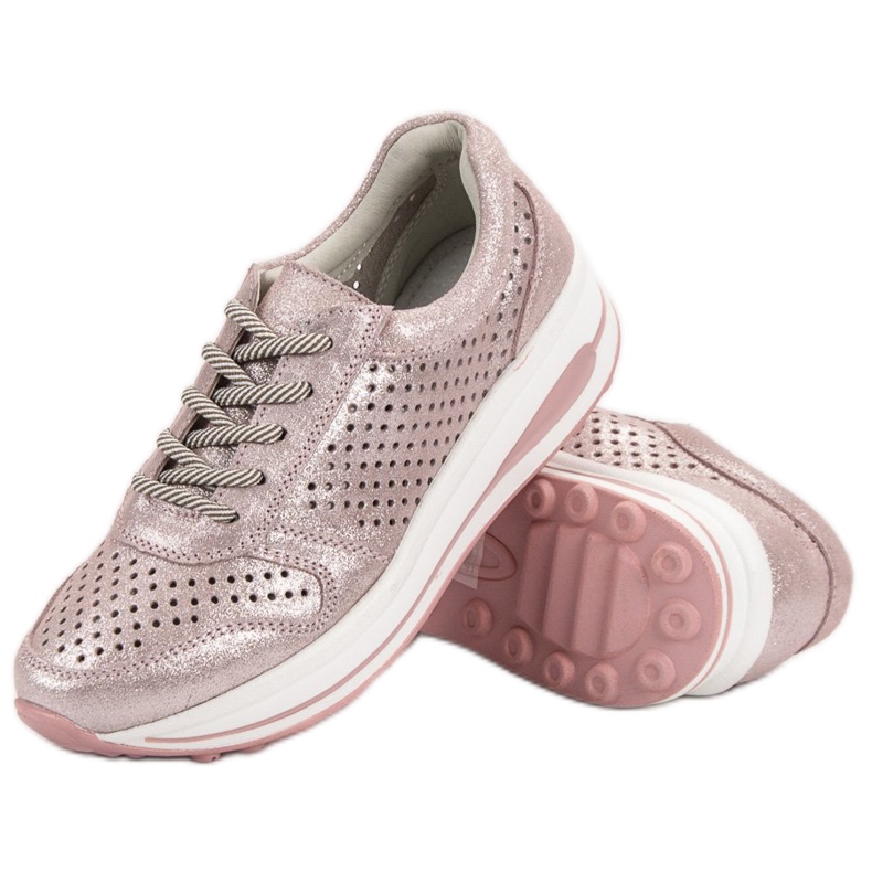 Filippo Pantofi din piele de brocart roz 1