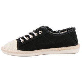 SHELOVET Espadrile cu cordon negru 1