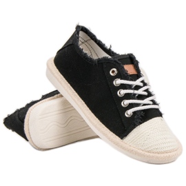 SHELOVET Espadrile cu cordon negru 2