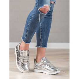 SHELOVET Pantofi sport lăcuți gri 1