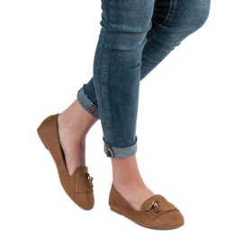 SHELOVET Mocasini cu franjuri maro 2 SHELOVET Mocasini cu franjuri maro 2