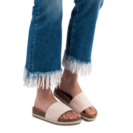 Bestelle Papuci clasici din piele de căprioară bej 1