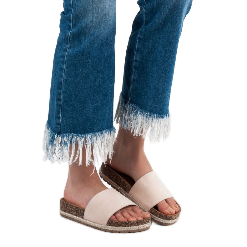 Bestelle Papuci clasici din piele de căprioară bej 1