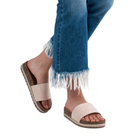 Bestelle Papuci clasici din piele de căprioară bej 2