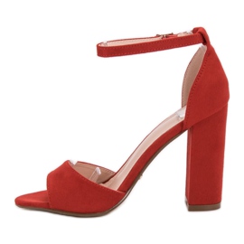 Ideal Shoes Sandale confortabile cu toc înalt roșu 2