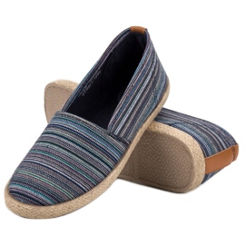McKey Espadrile cu dungi maro albastru marin albastru verde 4