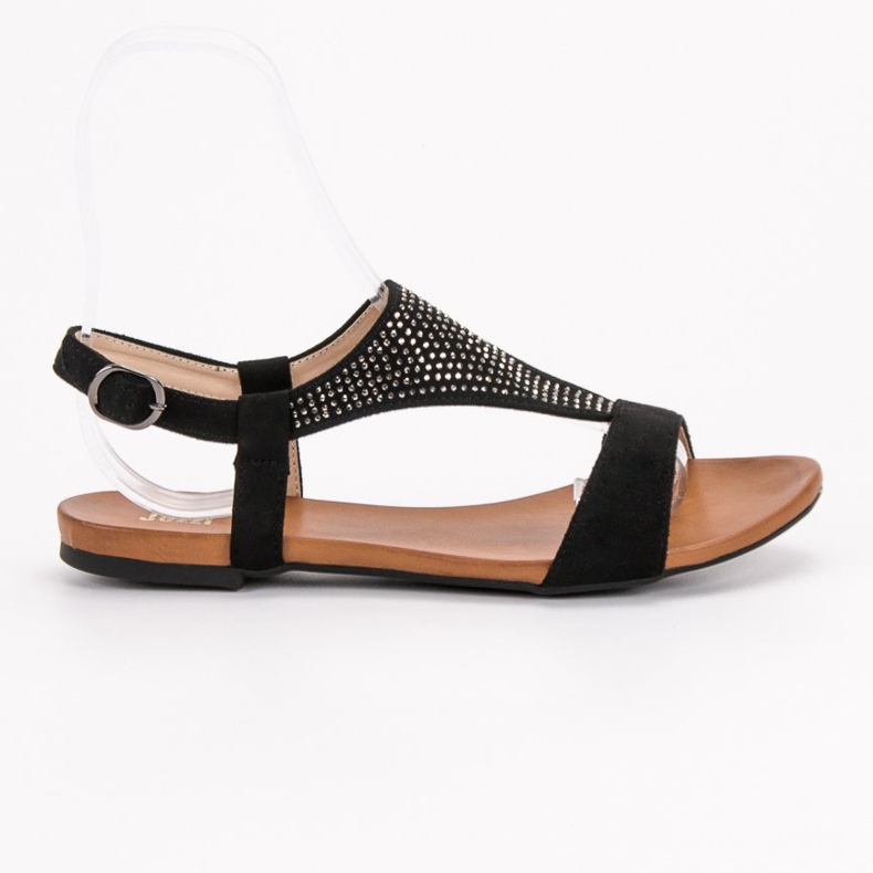 SHELOVET Sandale Cu Cristale negru 1 SHELOVET Sandale Cu Cristale negru 1