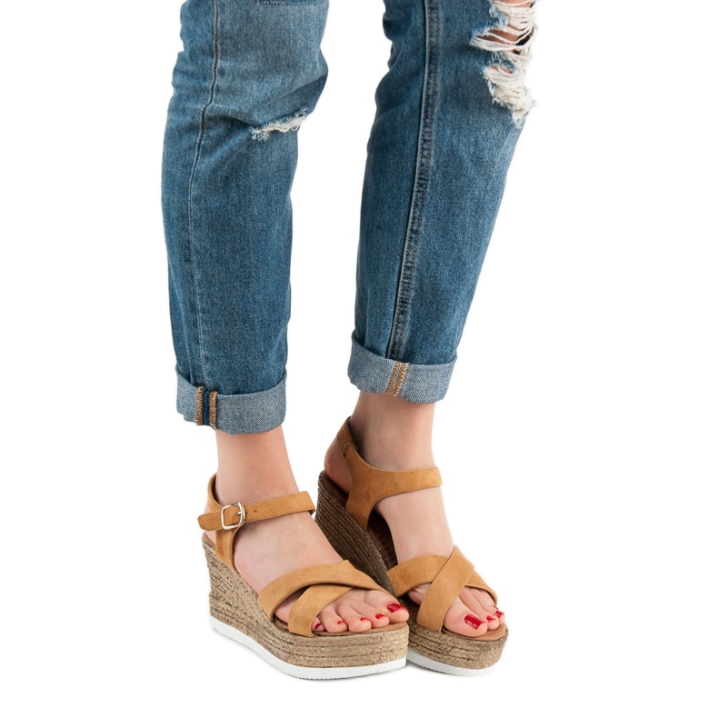 JESSY ROSS Sandale din piele camelă maro 1 JESSY ROSS Sandale din piele camelă maro 1