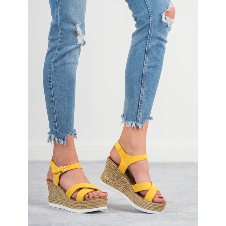 JESSY ROSS Sandale din piele galbenă 1