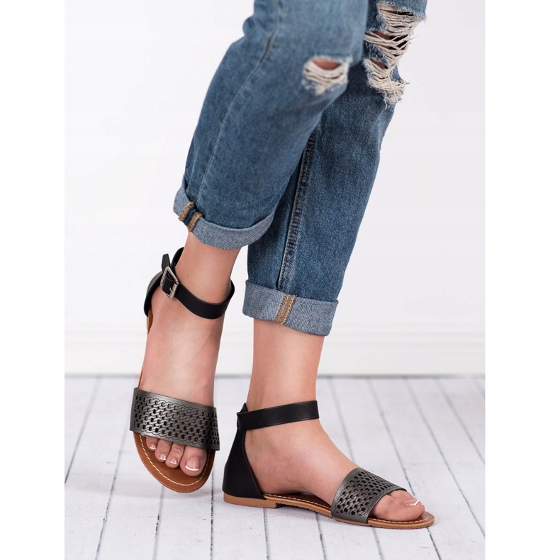 Evento Sandale ajurate negru 2