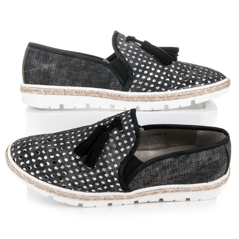 Kylie Espadrile ajurate Slipony negru 2