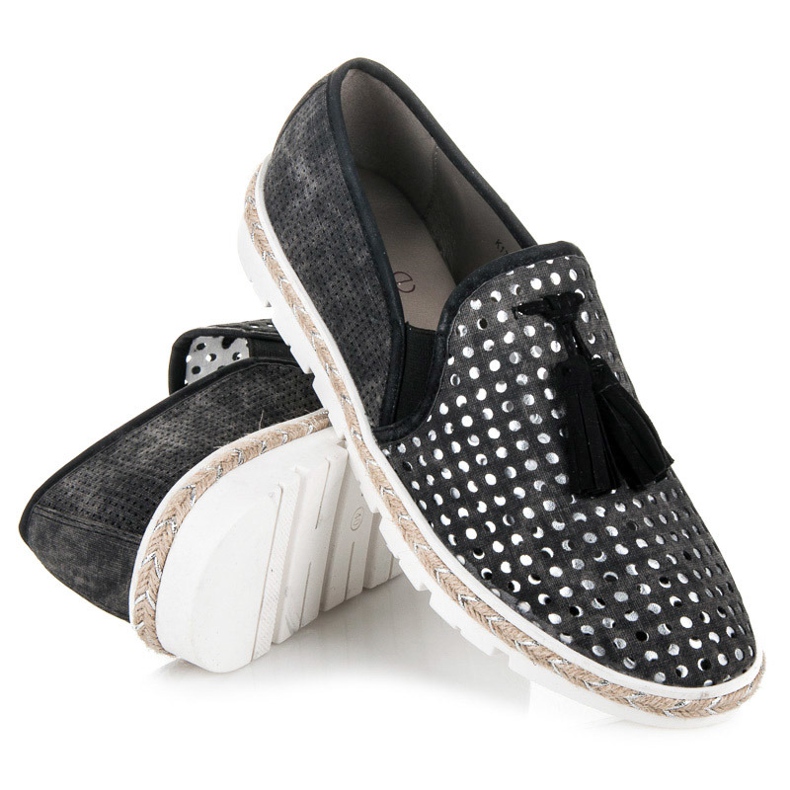 Kylie Espadrile ajurate Slipony negru 1