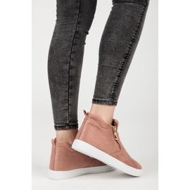 Adidași alunecați din piele de căprioară roz 1 Adidași alunecați din piele de căprioară roz 1