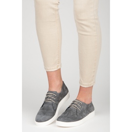 Vinceza Pantofi sport din piele gri 2