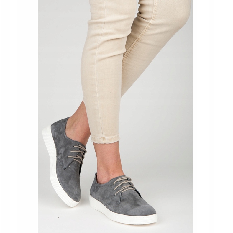 Vinceza Pantofi sport din piele gri 1