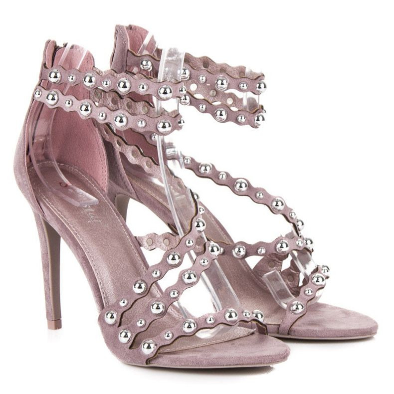 Seastar Sandale cu toc înalt, prinse cu fermoar violet 1