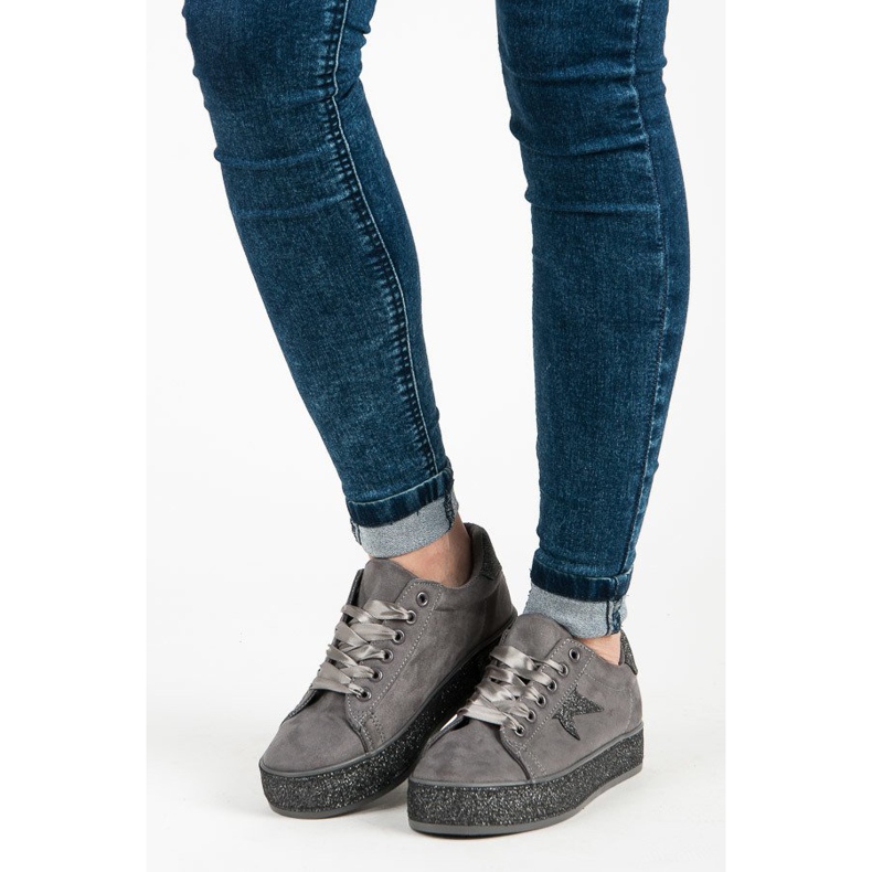 Adidasi MCKEYLOR cu sclipici gri 2