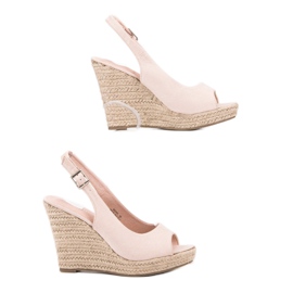 Renda Sandale din piele de căprioară la modă maro 1