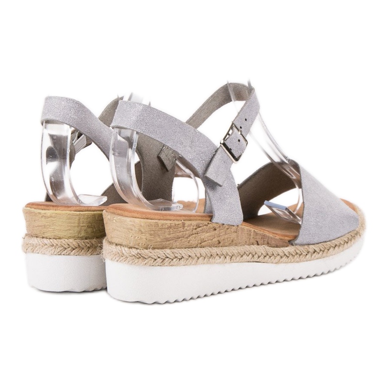 SDS Sandale Gri Cu Sclipici 1