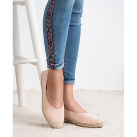 Marquiz Balerini din piele de căprioară roz 1