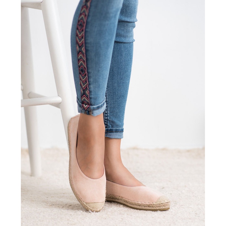 Marquiz Balerini din piele de căprioară roz 1