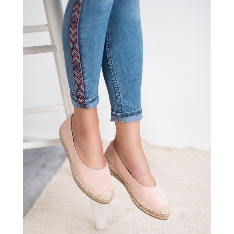 Marquiz Balerini din piele de căprioară roz 2